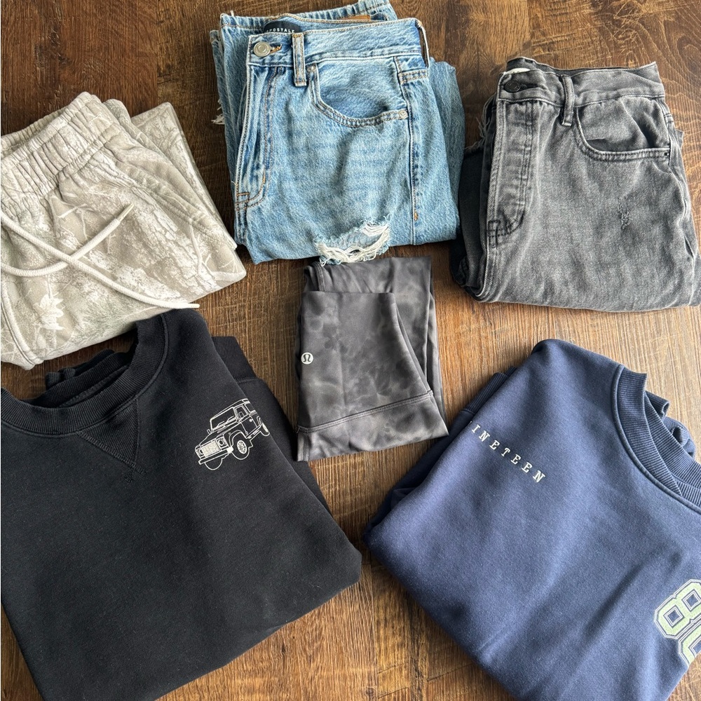 Name Brand 6 piece Bundle Lululemon PacSun Hollister.